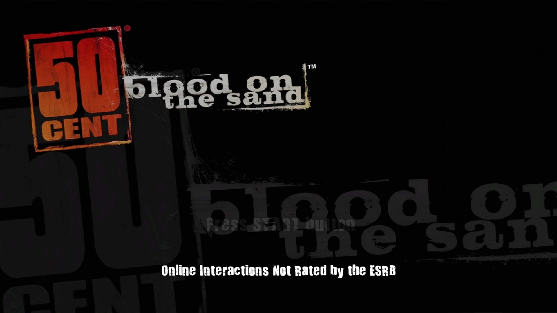 50 Cent: Blood on the Sand title screen for Xbox 360